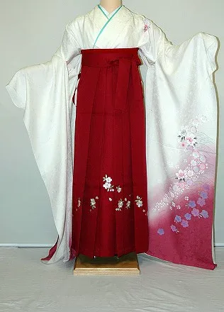 【レンタル】振袖、袴(刺繍はかま)レンタル【白・薄色系】【HF798】標準/L寸/7号/9号/11号/13号/冬春キャンペーン