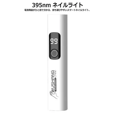 ネイルライト LED UVライト 充電式 ネイル 電量表示付き 395nm Type-C ジェルネイル 硬化ライト 約39g 軽量 コンパクト セルフネイル ネイルLEDライト Type-C充電式 軽量39g セルフネイル用 UV/LEDライト スマートネイルライト 小型 ペン型 スティック型 爪 硬化 残量表示
