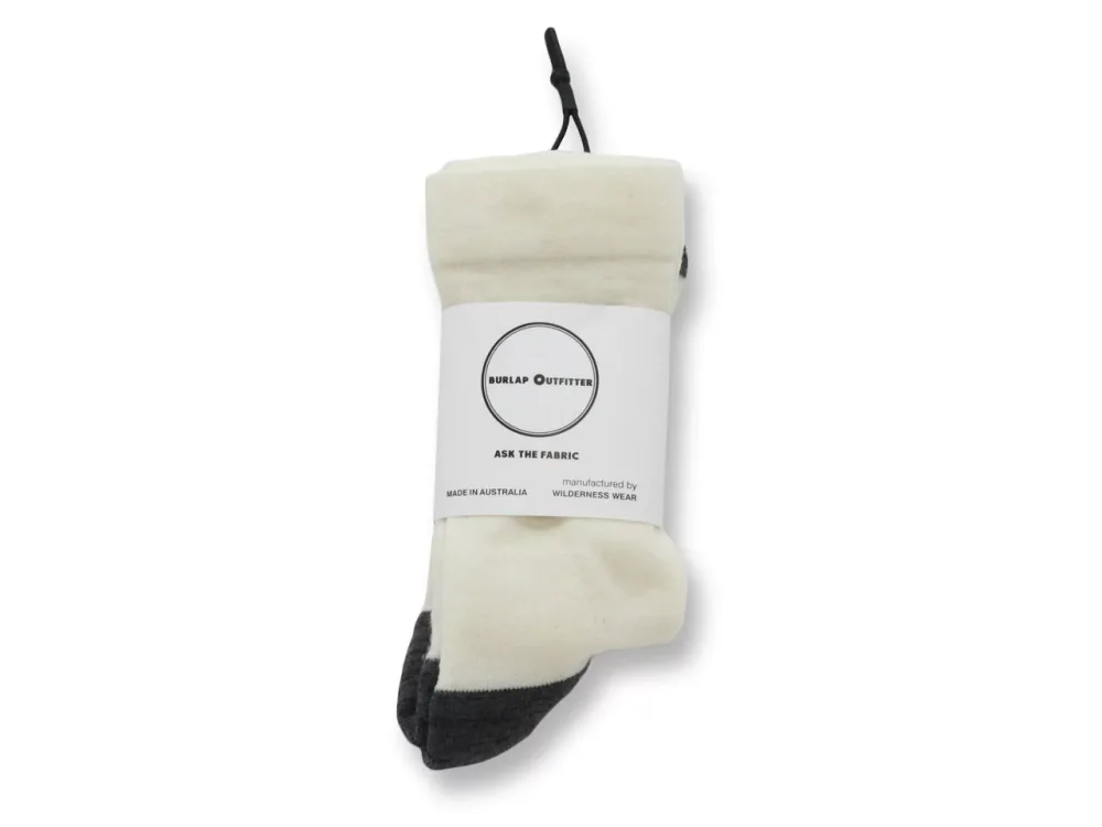 BURLAP OUTFITTER【バーラップ アウトフィッター】COLOR BLOCK MERINO SOCKS *WHITE/CHARCOAL