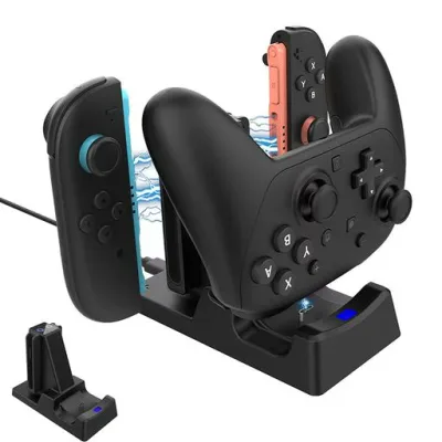 Switch 2 Joy Con用 充電スタンド【2025新登場-3 in 1】PhyiFlbey Switch 2 Pro用 コントローラー充電ドック 3台同時充 電可能 省スペース ジョイコン右/左 LED指示ランプ付き 過充 電保護 USBケーブル