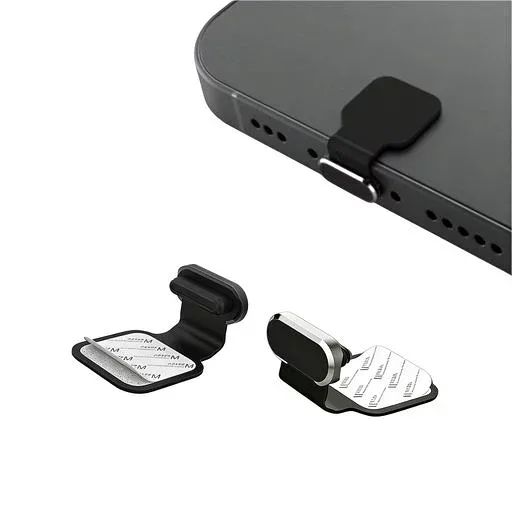 2個セット Lightning用 コネクタカバー iPhone用防塵キャップ 充電端子の防塵キャップ 紛失防止 iPhone 5〜14 全モデル対応 抜き差し簡単 内部保護 (ブラック)