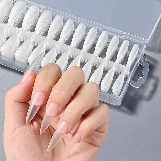 ネイルチップ クリア 根元0.15mm 超薄 長さだしチップ 大容量 サンディング済み 透明 ロング つけ爪 自然なフィット感 ネイルパーツ付き 平爪と小さい爪に対応 自宅ネイル 練習 サロン用 …