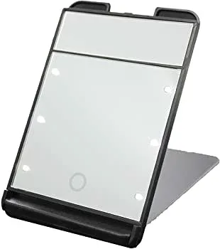 【中古】3倍拡大鏡付 LED コンパクト ブライトニングミラー タッチミニ YLD-1600 ブラック