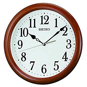 【中古】(非常に良い)セイコー クロック 掛け時計 アナログ 木枠 茶 木地 KX620B SEIKO