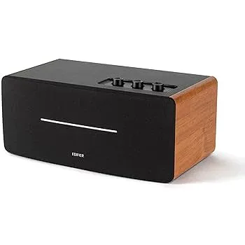【中古】(非常に良い)Edifier D12ブックシェルフスピーカー Bluetooth 5.0 小型木製統合デスクトップステレオ, 70W RMS,アンプ内蔵アクティブ - 2×4インチ・ウーフ