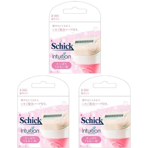 Schick(シック)イントゥイション さっぱりうるおい肌 替刃9個(3コ入り×3パック)女性用 カミソリ お買得セット さっぱりうるおい肌 替刃9個(3コ入り×3パック)