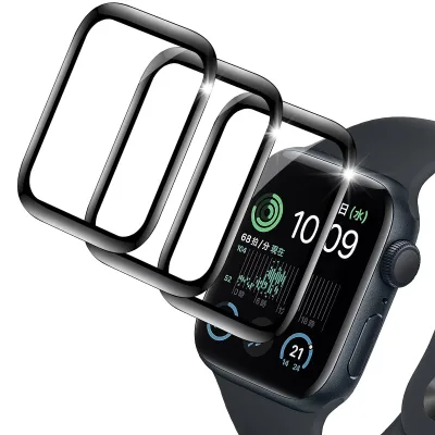Compatible Apple Watch Series 4 / 5 / 6 / SE 40mm Film Set of 3 PET Composite Full Protection for Smart Watch Xiaomi Apple Watch 40mm LCD Protective Film Fast Response Shockproof Scratch Resistant High Transmittance Automatic Adsorption Anti-Fingerprint Zero Bubble Touch Sensitivity Carbon Fiber