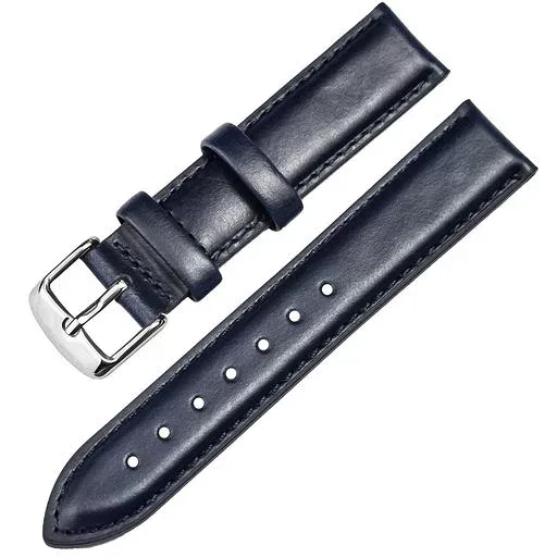 【TON CHARME】トンチャ メ 腕時計用ベルト本革 時計バンド 代用ベルト DWシーズン対応 汎用 復古(18mm,ネイビー)