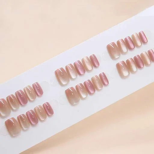 CQJSYL ネイルチップ 小花 30枚入り キャッツアイ ショート