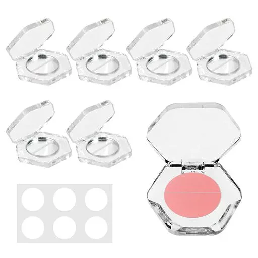 DIFEIUKI アイシャドウケース 空容器 6個セット 2色収納 六角形 透明 メイクパレット アイシャドー 口紅 空パレット 手作り 化粧品 DIYケース 小分け 詰め替え 化粧品DIY コンテナ アイシャド…