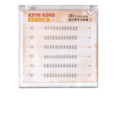 KSYN KO-KO 下つけまつげ 部分つけまつげ のり不要 接着剤不要 1秒マツエク 初心者向け 大容量 6組 ナチュラル 立体感 自然派 人気 束感 長持ち 長時間キープ 軽量快適 耐久性 落ちにくい 生…