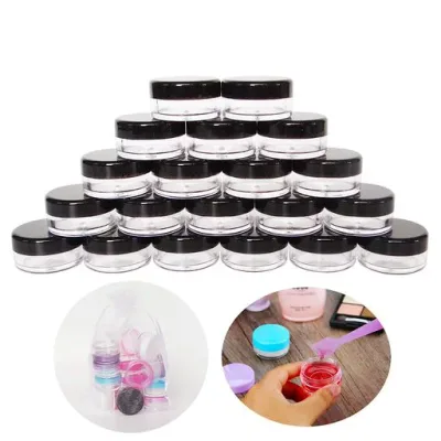 Wopanxye 20個セット 5ml 小分け丸ケース クリームケース アクセサリーケース 化粧品用小分け容器 詰め替え容器 フェイスクリーム 化粧品 クリーム容器 旅行 クリーム リップ 小さな瓶 透明…
