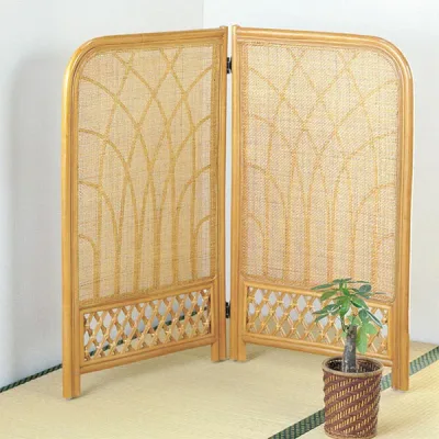 衝立 2連 ラタン 間仕切り ロータイプ 籐家具 高さ101cm ( 送料無料 衝立 間仕切り パーテーション パーティション アジアン ) 【GWM】