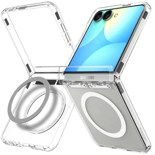 Spigen ヒンジ保護Magsafe対応 Galaxy Z Flip8 ケース ウルトラハイブリッドプロマグフィット (クリアホワイト)