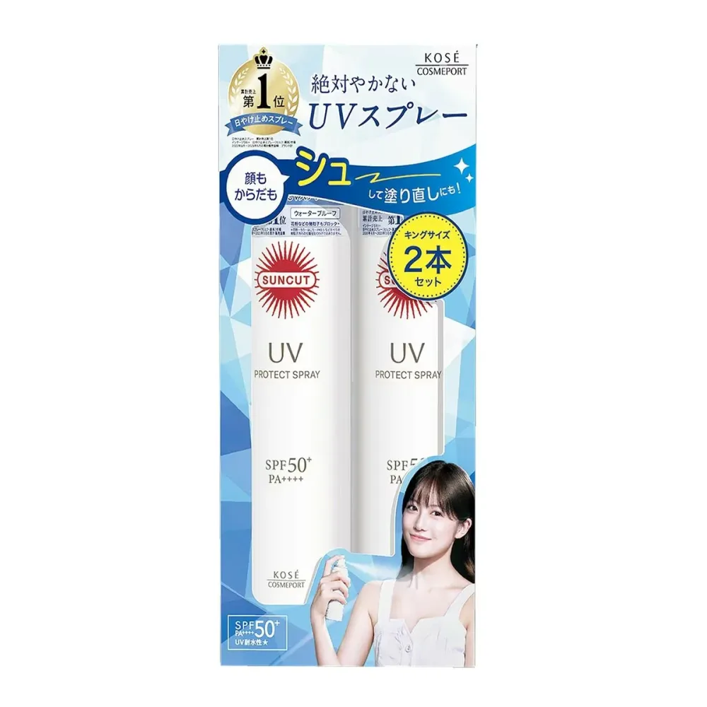 【 コストコ 】コーセー サンカット UV プロテクトスプレー 300g×2本 SPF50+ PA++++ 日焼け止め スプレー 顔 からだ 髪用 ウォータープルーフ 大容量 UV耐水性★★