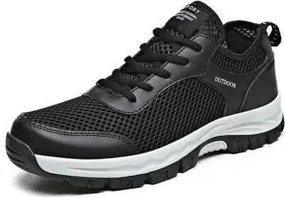 Trekking Shoes Men's Casual Shoes Low Cut Lace Up Splicing Mesh Upper Climbing Shoes Hiking Shoes Outdoor Shoes High Shoes Waterproof Anti-Slip Abrasion Resistant Hiking