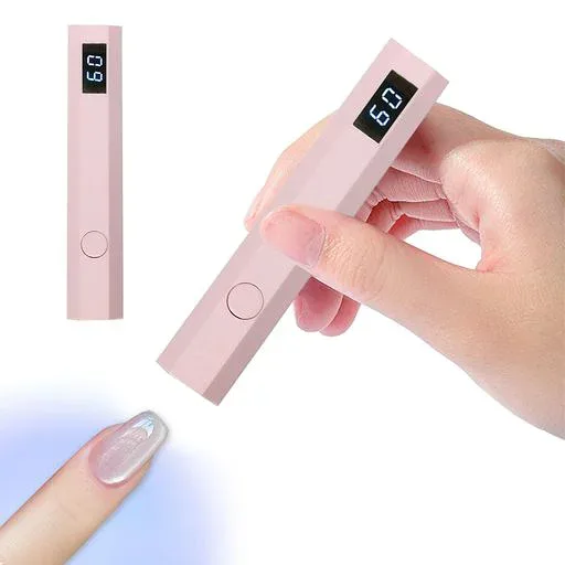 aninako ネイルライト ハンディ 充電式 LED & UV 硬化ライト ジェルネイル レジン トップコート 対応 セルフネイル 携帯 速乾 2階段タイマー (ピンク)
