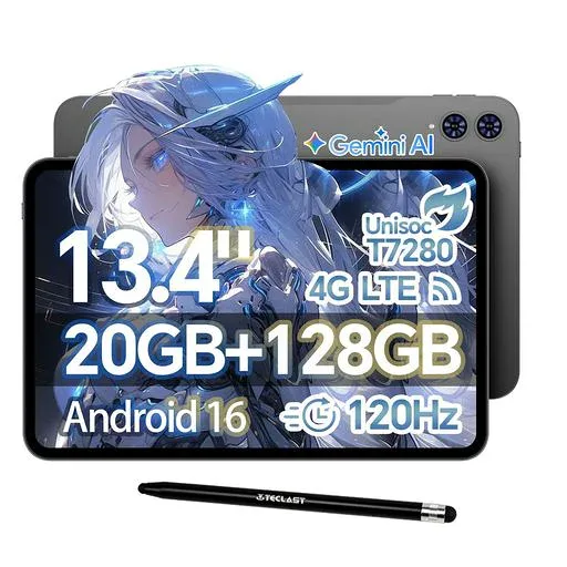 TECLAST T65 タブレット 13 インチ 26GB RAM+128GB ROM、120Hz 画面リフレッシュレート·タッチペン付き