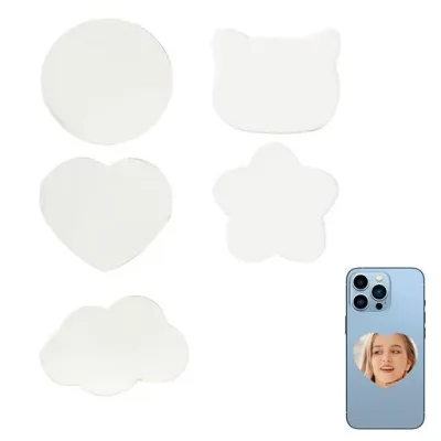 5 枚入りスマホシールミラー 貼り外し自在で薄型設計 クッキリと映る割れにくい鏡面で アイメイクやリップのチェックが瞬時にできます 携帯や手帳に簡単貼付け可能で おしゃれなデザ…