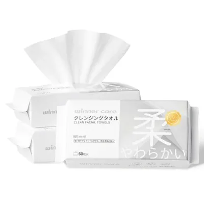 Winner クレンジングタオル 厚手 フェイスタオル 使い捨て OEKO-TEX®認証 100%コットン ふきとり用 フェイスペーパー 使い捨てタオル 手拭き 顔拭き メイク落とし スキンケア 毛羽立ちなし 敏…
