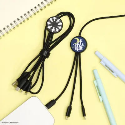 【公式】ムーミン ニョロニョロフェア フラッシュマルチ充電ケーブル マルチ充電ケーブル 充電ケーブル 多機能ケーブル ニョロニョロ ブラック ネイビー Micro USB Type-C Type-A lightning タイプC モバイル充電 充電コード モバイルアイテム iPhone android かわいい