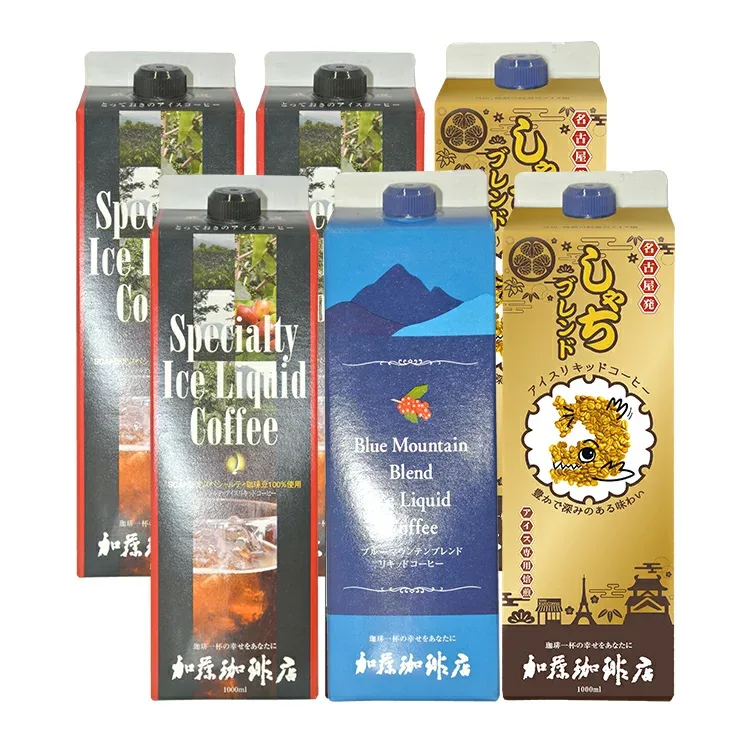 禁断のアイスリキッドコーヒーお試し6本 加藤珈琲(SP3BB1SH2)送料無料 無糖 飲み比べ