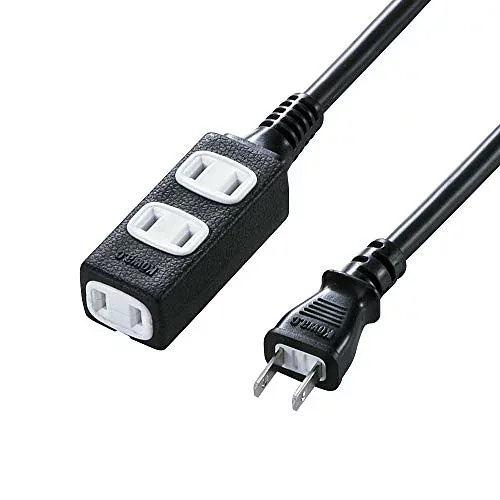 サンワサプライ スリム電源延長コード(2P・3個口・ブラック・3m) TAP-EX34-3BKN 送料無料