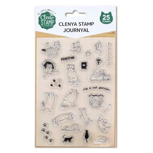 こどものかお スタンプ クリアスタンプシート CLENYA STAMPS JOURNYAL/手帳を邪魔するネコたち 0980-040 送料無料