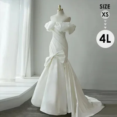 ウエディングドレス ワンピース 白 オフショルダー 大きいサイズ ドレス 結婚式 二次会 披露宴 前撮り 後撮り ロング 二次会 花嫁 撮影 ロングドレス レディース イブニングドレス マーメイドライン ワンピース 二次会 花嫁 db055n1n1jc