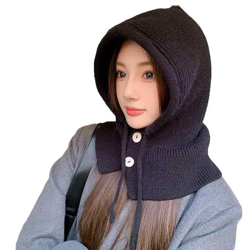 バラクラバ レディース 男女兼用 カップル 冬用 防寒 防風 保温 耳当て付き ネックウォーマー一体型 フェイスカバー ニット帽 綿混素材 シンプル 韓国風 カジュアル 高級感