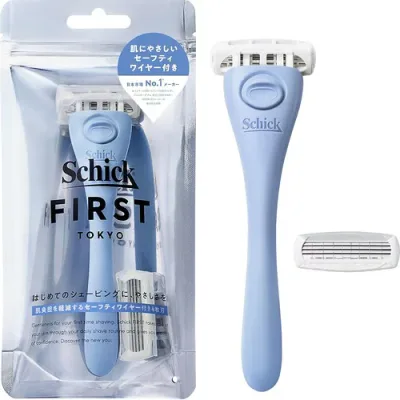 Schick(シック) シックファースト シェービング ホルダー(刃付き+替刃1コ) オーシャンブルー 髭剃り カミソリ