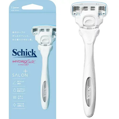 Schick(シック) ハイドロシルク サロンプラス ホルダー(刃付き) スキンガード付 女性用 カミソリ ホワイト ボディ ハイドロシルクサロンプラスホルダー