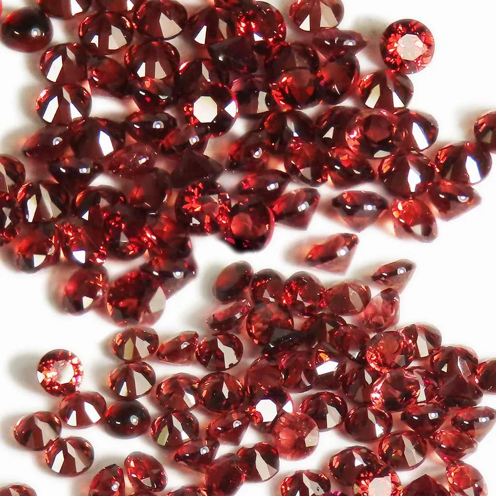 Cubic Zirconia Loose Naked Stone 1.5mm CZ Garnet Red Red Zirconia Round Cut Round Facet Round Cut Facet Engraving Jewelry Silver Accessories Jewelry Ring Ring Necklace Pendant Earrings Bracelet Bangle Handmade