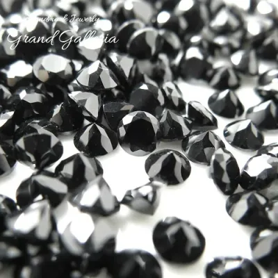 キュービックジルコニア ルース 1.5mm ブラック 黒 ラウンドカット 彫金