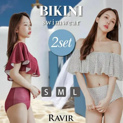 水着 レディース ビキニ 2点セット ビキニセット 女性用水着 ハイウエスト オフショル フリル graxia グラシア ぐらしあ