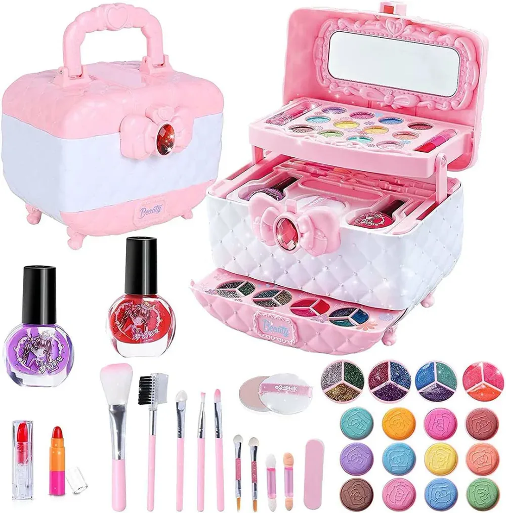 【P5+100円オフ】メイクセット 女の子 供用メイクセット 化粧もちゃ 化粧ごっこ メイクもちゃ 携帯もちゃ しゃれバッグ付属 子ども メイクアップ ドレッサーもちゃ ままごと なりきり ごっこ遊び 誕生日 クリ