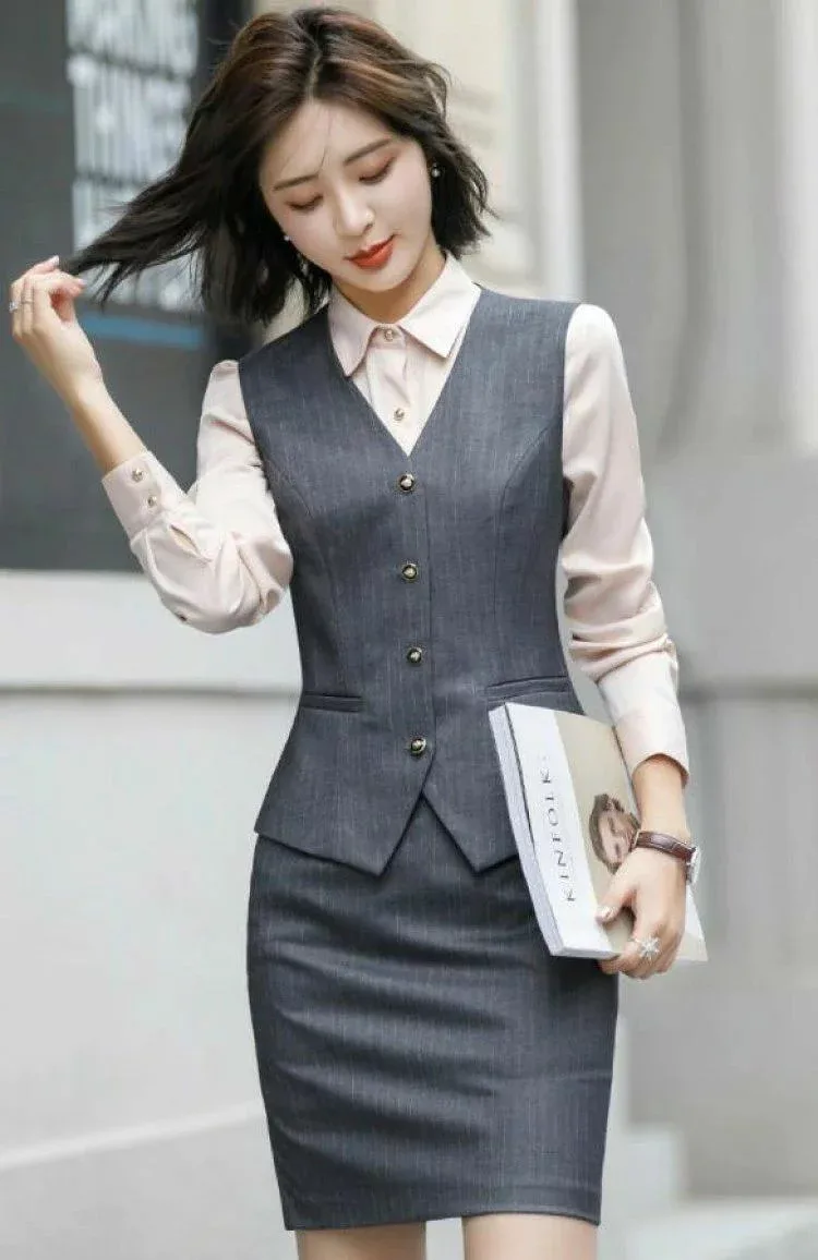 レディース スーツベスト シャツビジネススーツ タイトスカート スカート OL オフィス トップス 事務服 ビジネス 秋冬用厚手 通勤オフィス入学式に七五三2点ズボン 洗える