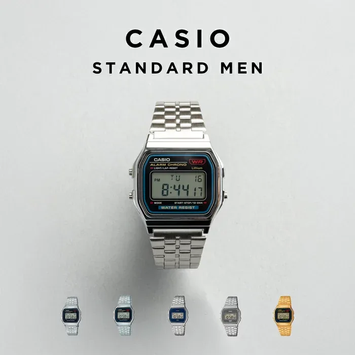 【10年保証】CASIO STANDARD MEN カシオ スタンダード A159 腕時計 時計 ブランド メンズ レディース キッズ 子供 男の子 女の子 チープカシオ チプカシ デジタル 薄型 軽量 日付 高級感 高見え レトロ シルバー 金 黒 メタル ギフト プレゼント