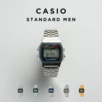 【10年保証】CASIO STANDARD MEN カシオ スタンダード A159 腕時計 時計 ブランド メンズ レディース キッズ 子供 男の子 女の子 チープカシオ チプカシ デジタル 薄型 軽量 日付 高級感 高見え レトロ シルバー 金 黒 メタル ギフト プレゼント