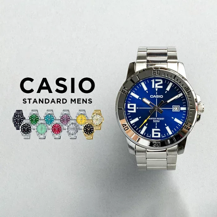 【10年保証】【日本未発売】CASIO STANDARD MENS カシオ スタンダード MTP-VD01D 腕時計 時計 ブランド メンズ レディース キッズ 子供 男の子 女の子 チープカシオ チプカシ アナログ 日付 防水 高級感 高見え メタル 海外モデル ギフト プレゼント