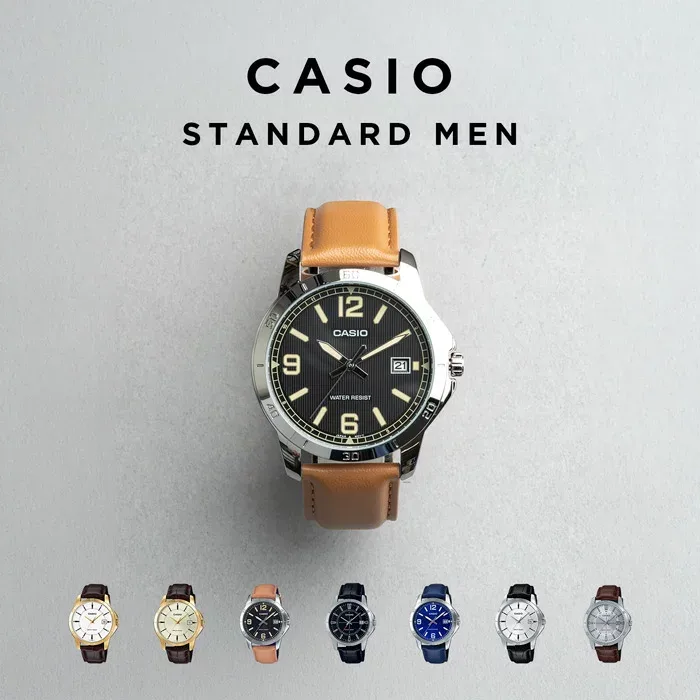 【10年保証】【日本未発売】CASIO STANDARD MEN カシオ スタンダード MTP-V004L 腕時計 時計 ブランド メンズ レディース キッズ 子供 男の子 女の子 チープカシオ チプカシ アナログ 軽量 日付 高級感 高見え レザー 革ベルト 海外モデル ギフト プレゼント