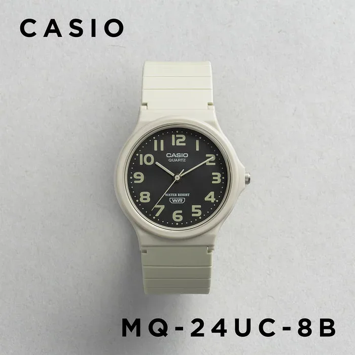 【10年保証】CASIO STANDARD カシオ スタンダード MQ-24UC-8B 腕時計 時計 ブランド メンズ レディース キッズ 子供 男の子 女の子 チープカシオ チプカシ アナログ ベージュ ブラック 黒 ギフト プレゼント