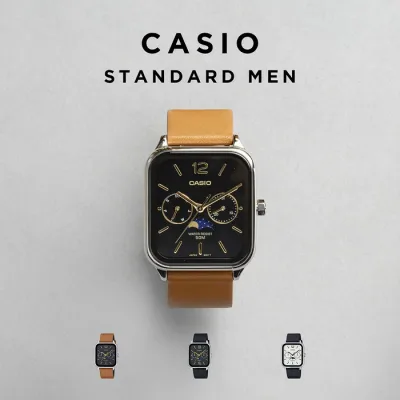 【翌日配送】【新品電池交換済】【10年保証】CASIO STANDARD MEN カシオ スタンダード MTP-M305L 腕時計 時計 ブランド メンズ レディース 男の子 女の子 チープカシオ チプカシ アナログ ムーン 日付 防水 革ベルト レザー 高級感 高見え 角型 ギフト プレゼント
