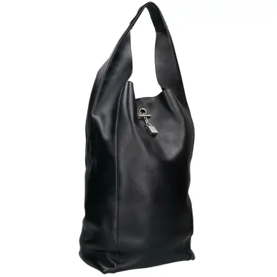 サンローランパリ SAINT LAURENT PARIS TANGER SHOPPING BAG パドロックレザーショッピングショルダーバッグ(ブラック×シルバー)【307062】【BS99】【小物】【中古】bb409#rinkan*B