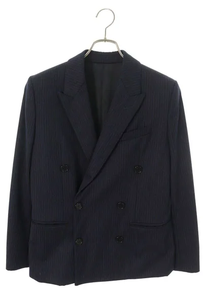 セリーヌ CELINE サイズ:44 2V295449K ウールダブルブレストジャケット(ネイビー)【928062】【BS55】【メンズ】【中古】bb132#rinkan*C