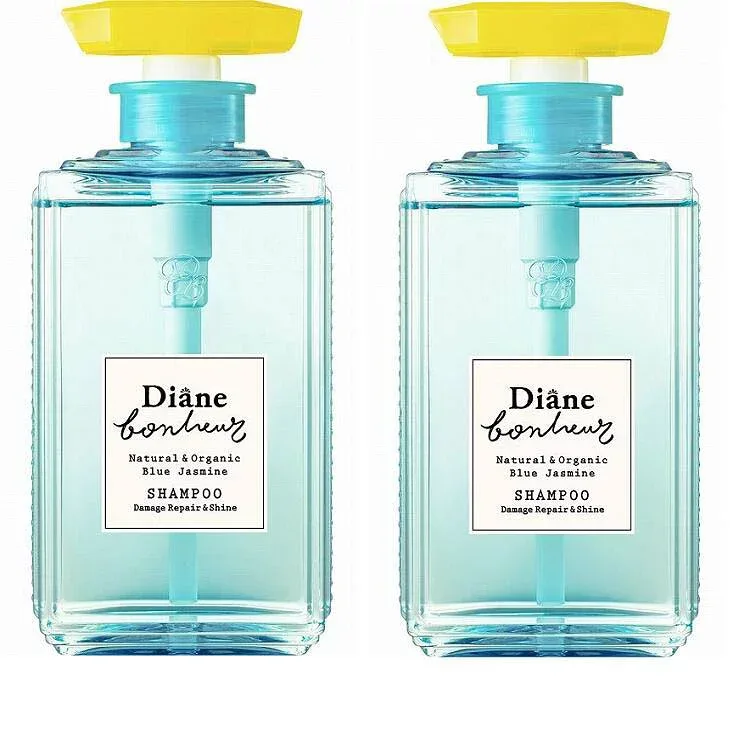 2本セット ダイアン ボヌール シャンプー ブルージャスミンの香り ダメージリペア&シャイン 500ml X2セット オーガニック ヘアケア 石油系界面活性剤、鉱物油、パラベン、シリコン、合成着色料、動物性原料 無添加
