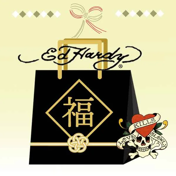 2026年 福袋 メンズ Ed hardy ラッキーバッグ 30,000円! 中身が見える アパレル福袋 数量限定 お正月 まとめ売り エドハーディー カジュアル トップス アメカジ セレカジ Tシャツ