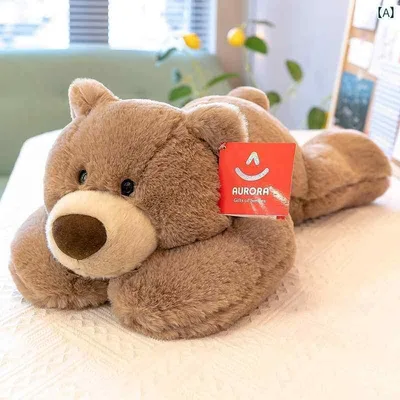 動物 ぬいぐるみ かわいい スーパー ソフト 枕 クッション ダウン 綿 ぬいぐるみ 茶色 横たわっている クマ ハグ 人形 赤ちゃん 睡眠 メンズ レディース