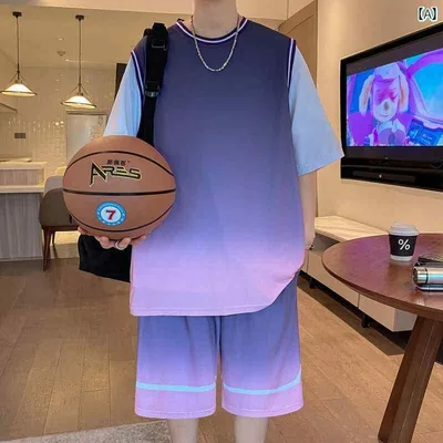 ジュニア用 バスケットボール ウェア キッズ 夏 半袖 Tシャツ 男の子 1315歳 中学生 バスケットボール ユニフォーム スーツ 14大 子供 冷感 速乾 ジャージ