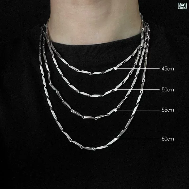 メンズ ネックレス チェーン メンズ ネックレス 長持ち ヒップ ホップ チェーン チタン スチール 高級 男性 アクセサリー 鎖骨